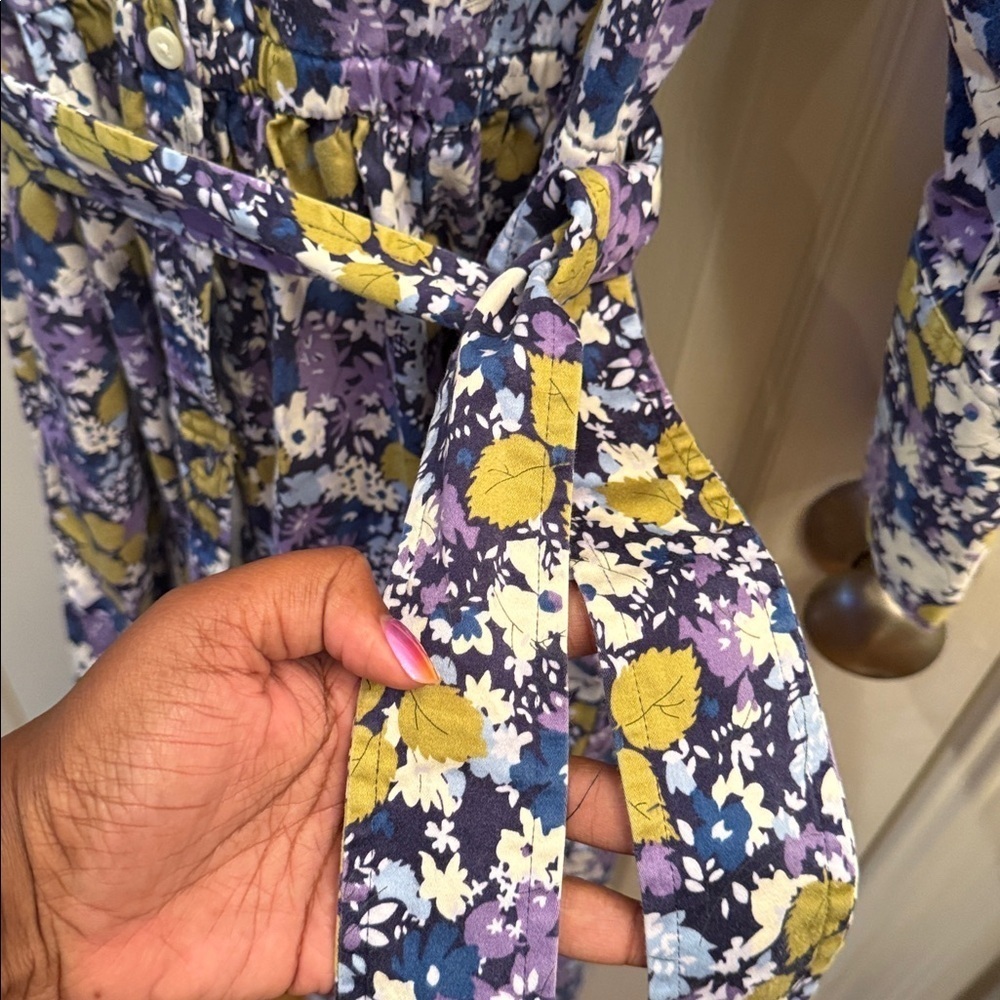 Land’s End blue floral shirt dress size 8 - Picture 3 of 10